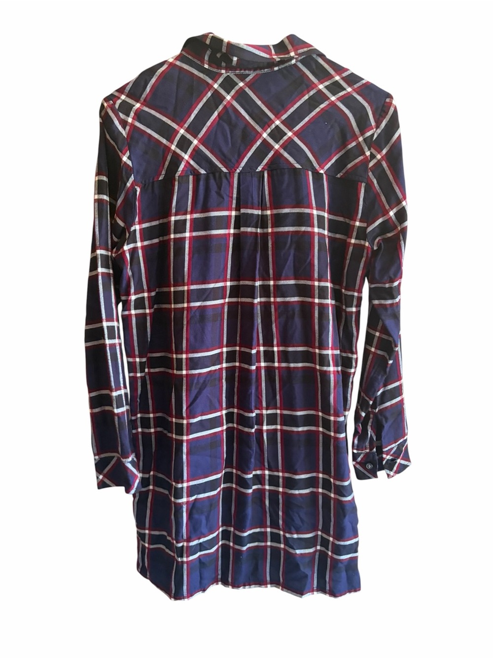 MICHAEL STARS Plaid Button Down Henley Shirt Dress Long Sleeves Size Small - Picture 4 of 6